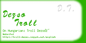 dezso troll business card